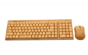 China 2.4GHz wireless bamboo keyboard and mouse waterproof keyboard+ wireless mouse on sale