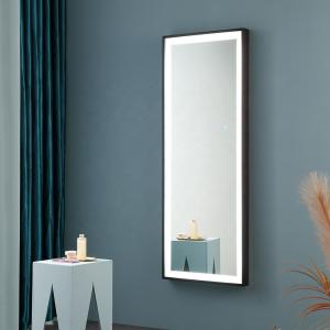 China Wooden Frame Full Length Illuminated Mirror Custom Adjustable Lighting wholesale