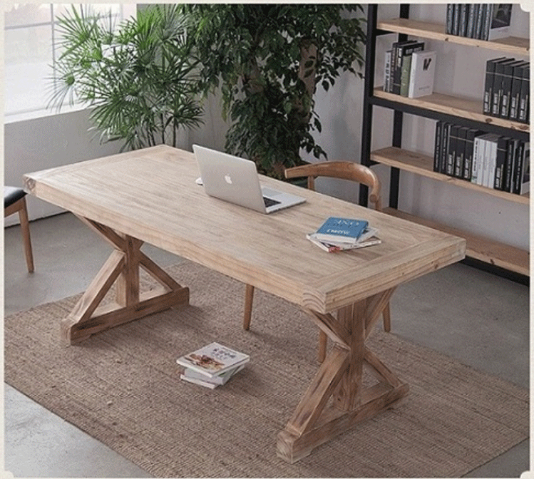 Solid Wood Customized Vintage Neoclassical Wooden Dining Table for Dining and Living Room Craftsmanship