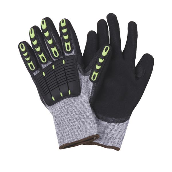TPR Coated N-D137 CE HPPE Knitted Nitrile Sandy Impact Resistant Cut Resistant