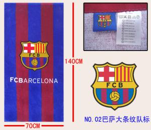 China Barcelona Sport Towel football sport towel football club towel beach towel soccer towel wholesale