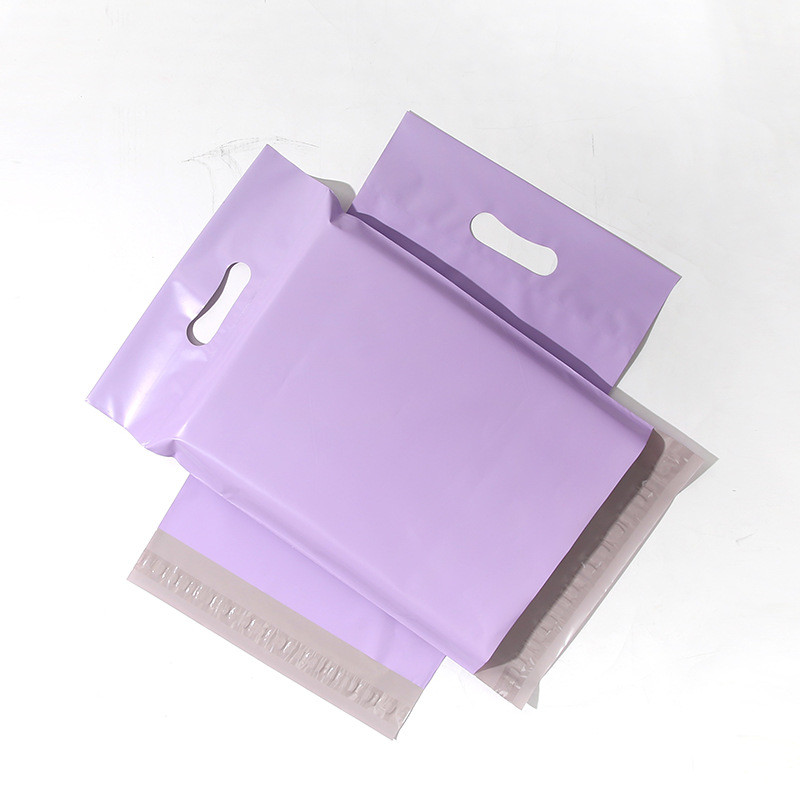 Purple PE Hand Eco Friendly Mailer Bags For Clothing Packaging