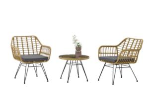 China KD Steel Garden Rattan Set Including Chair And Table 1.2mm Thick wholesale