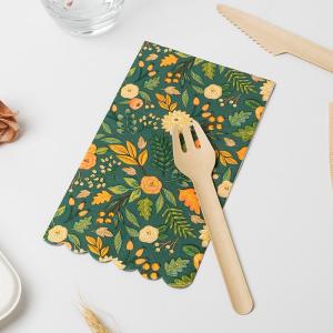 China EU Biodegradable Disposable Cutlery Colorful Flower Design Valentine Day Party Paper Napkin wholesale