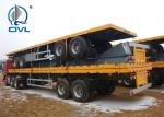 Flatbed Transport Semi Trailer Trucks 2 Axle Four Double Container Trailer