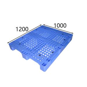 China Grid Blue Ingle Sided Heavy Duty Nestable Pallet HDPE Impact Resistant wholesale