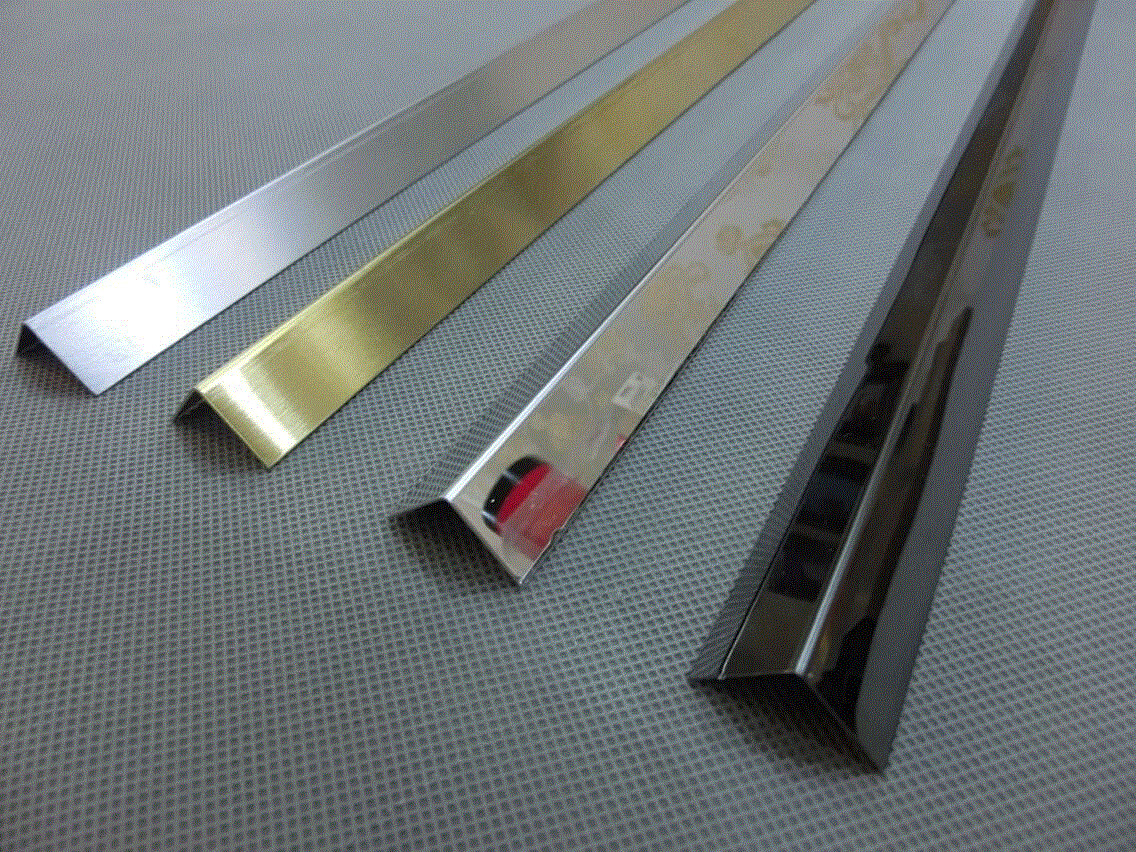 201 304 hairline stainless steel angle profile brushed gold metal trim