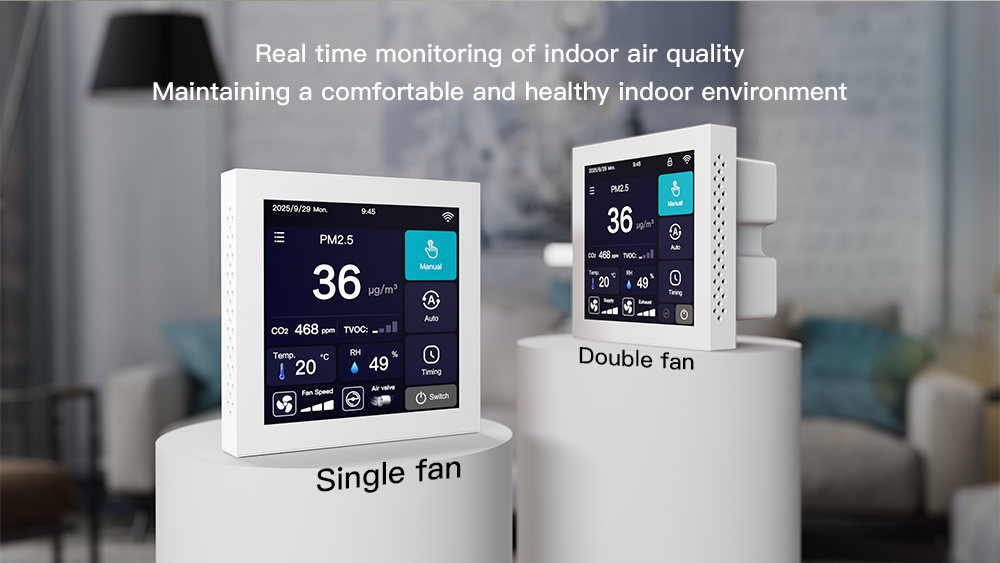 4 Inch Touch Screen WiFi Connectivity ModBus RTU Interface Heat Recovery Ventilation HRV Ventilation Controller