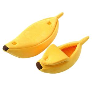 China Banana Shape Unusual Cat Beds , Warm Winter Cat Bed Not Easy Deformation wholesale