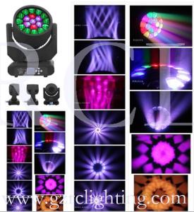China 19PCS 12W high power RGBW LED Big Eye Rotating Panel Kaleidoscope Moving Head Beam Light wholesale