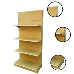 Retail Store Wood Gondola Shelving Wood Grain Transfer Heavy Duty Shelves