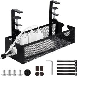 China Under Desk Cable Management Tray 10 Silk Thickness Steel Material with Clamps Included wholesale