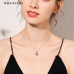 1.1 Gram 16.76mm Sterling Silver Jewelry Necklaces 5A CZ Sapphire Stone Necklace