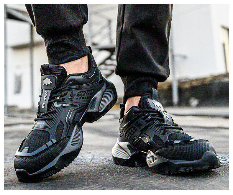 Kevlar Midsole TPU Flying Knit Work Shoes With Anti-stab Steel Toe And Breathable EVA Sole