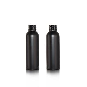 China Travel 60ml Boston Round Hair Care Bottle Plastic Containers Custom Black Color wholesale