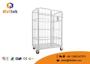 China Four Side Logistics Trolley Transports Foldable Frame Metal Security Wire Mesh Trolley wholesale