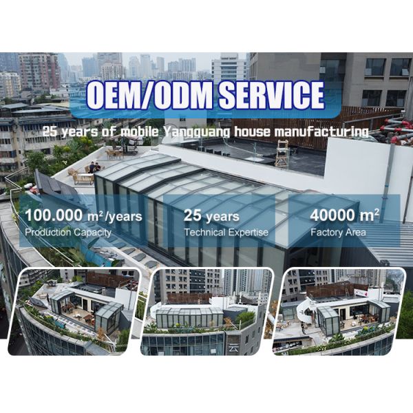 Customizable Electric Motorized Retractable Sunroom with Laminated Tempered Glass Roof for Outdoor Spaces