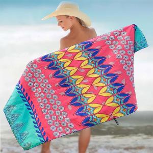 China Printed Microfiber Suede Beach Towel Absorbent Soft Durable wholesale