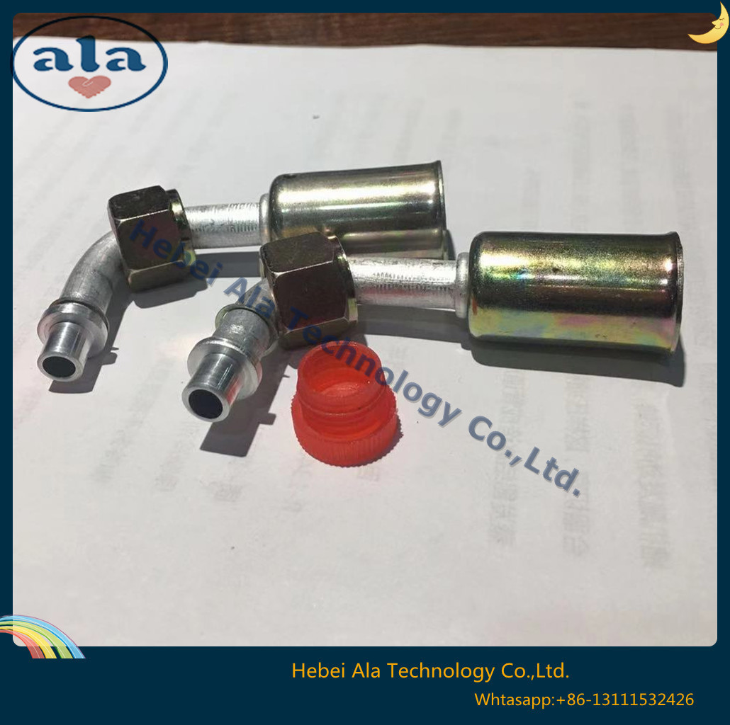 #6 #8 #10 #12 Al joint with iron jacket A/C Fittings 90 Degree A/C fitting O-Ring Female AC Hose connector