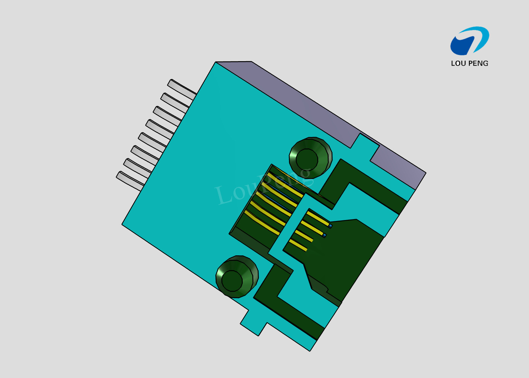 RJ45 jack Cat.5 SMT angled