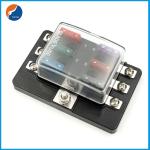 Moisture Proof Cover Automotive Car 6 Poles Blade Fuse Block With Bolts Terminal