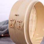 2 Tier Small Wood Steamer Holder Rack Basket Set Favors 10'' Mini Bamboo Steamer