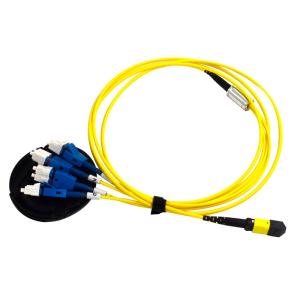 China MTP To Uniboot 4 X LC Duplex MPO MTP Cable Trunk Cable / G652D PVC Jumping Cable wholesale