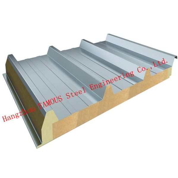 960mm Width Reliable Structure Mineral Wool Sandwich Panels for Cold Room Storage Roof Panel
