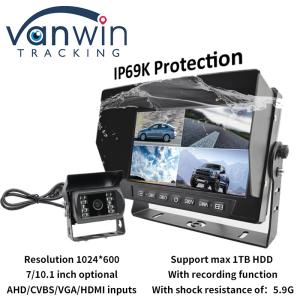 China IP69K 7 / 10.1 Inch Waterproof AHD Quad TFT Car Monitor Dispaly For Universal Vehicles wholesale