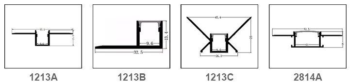 SMD 2835 5630 5050 Drywall LED Strip Profile Channel 1m 2m 3m