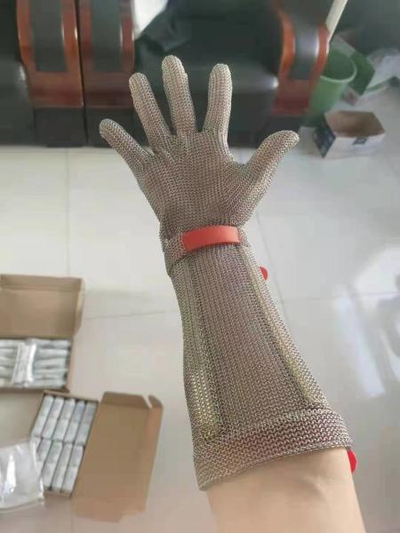 Long sleeve Stainless steel CUT RESISTANT GLOVES ring mesh chain mail mesh auti