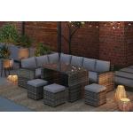AJUNION 9 Piece Rattan Garden Dining Set Wicker Rattan Outdoor Furniture Outdoor