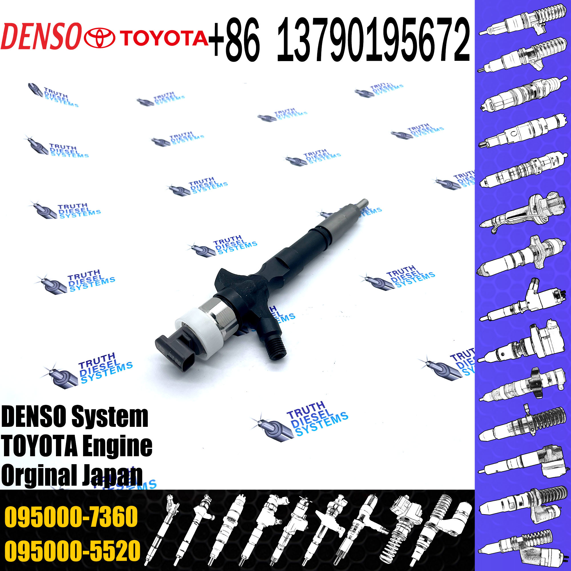 Den-so Original Common Rail Fuel Injector 095000-6870 095000-7360 For TOYO-TA 1KD-FTV 236770-39155