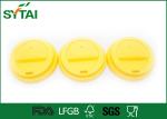80mm Diameter Plastic Yellow Disposable Drinking Cups Lids for Paper Cups