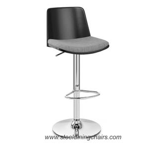 China Solid Wood Chrome 82CM 38cm Upholstered Swivel Counter Height Bar Stools wholesale