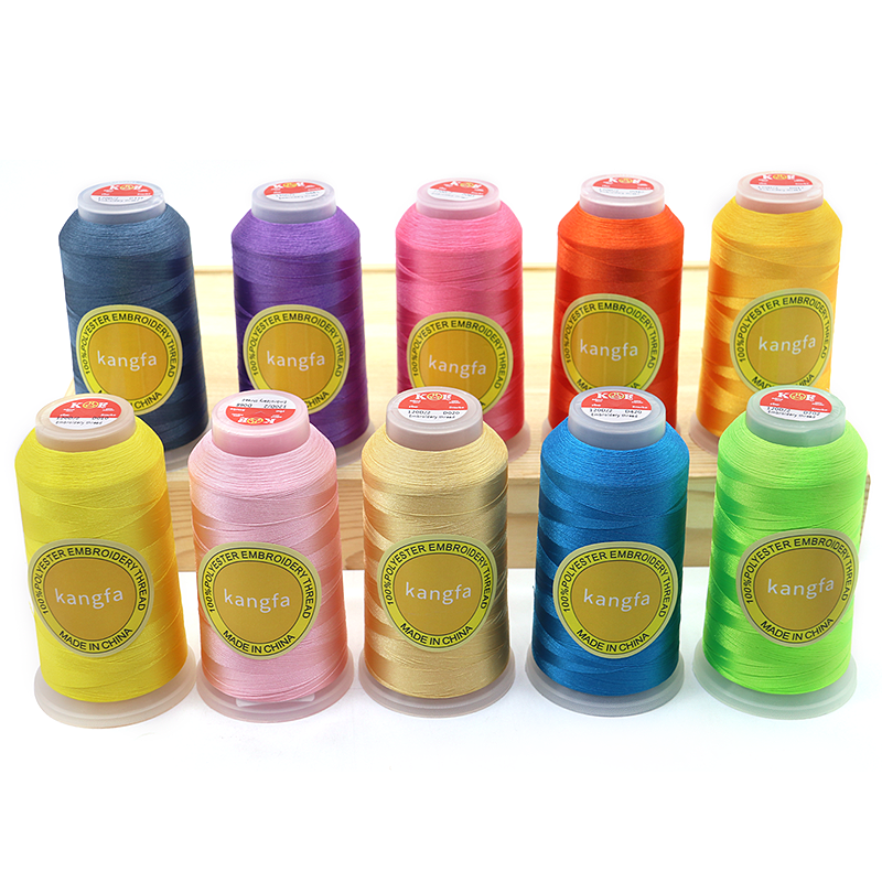 4000 Yard Kangfa 120d/2 Polyester 100% Industrial Embroidery Thread for Embroidery Machine