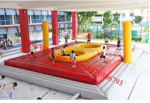 China Inflatable Bouncy Bossaball Inflatable Volleyball Court wholesale