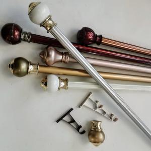 China Bedroom Anodizing Carving 7.2m Wrought Iron Curtain Pole wholesale