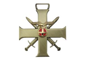 China Zinc Alloy Metal Cross Sword Souvenir Badges with Antique Gold Plating, Two Pieces Combined wholesale