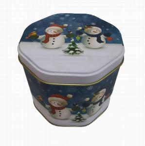 China Octagon Customized Bulk Christmas Tins Candy Tin Container 0.23mm Thickness wholesale