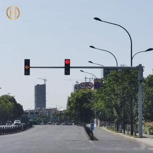 China Q235B Steel CCTV Camera Post 6M*9M Octagonal Shape For Traffic In L Shape wholesale