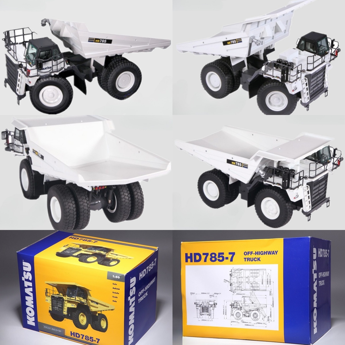Authentic Komatsu HD785 Series Alloy Mining Dump Truck Die Cast Construction Scale Model