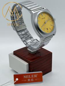 China Stylish Men Quartz Watch With Push-Button Hidden Clasp And Mineral Glass wholesale