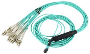 China 24f Male Female Om3 Fanout Breakout Harnesses Cable MPO To LC Patch Cord wholesale