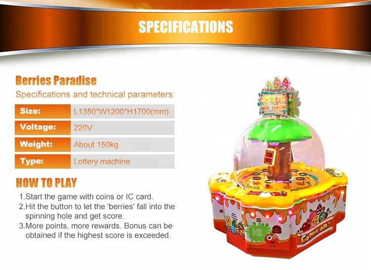 Coin Operated Tabletop Arcade Machine , 4 Players Berries Paradise Custom Arcade Machines