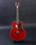 Customized acoustic guitar, 43 inch Jumbo guitar, Quilt Vine Viper red, Guitarra