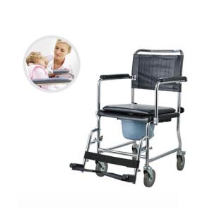 China NPKA3503 Euro Mobile Commode Chair Steel Transfer Commode Wheel Chair With Bedpan wholesale