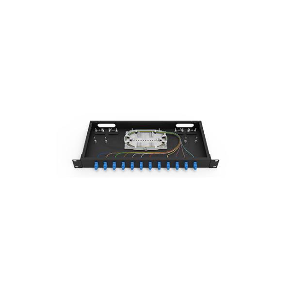 LC/SC/FC/ST Rack Mount Fiber Patch Panel 12/24core With 19-inch Size Door Button Opening