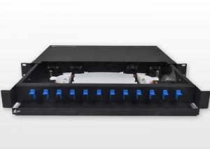 China 1U Fiber Optic Patch Panel Rack Mount 12 Core Blank ODF With SC Connector on sale