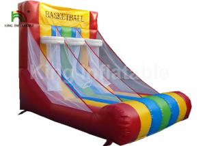 China Red Triple Basketball Hoop Shoot Inflatable Sports Games For Rent Fire - Retardant wholesale